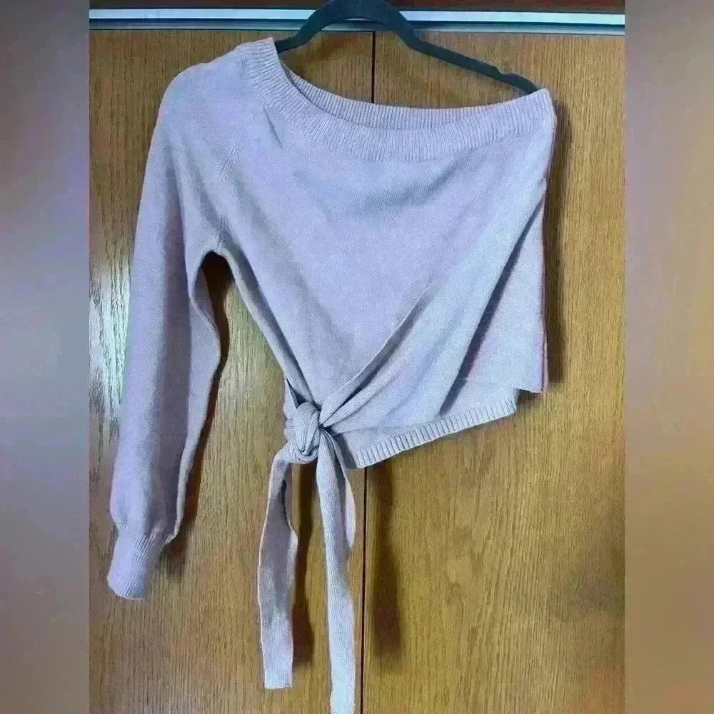 ASTR The label One shoulder faux wrap sweater XL